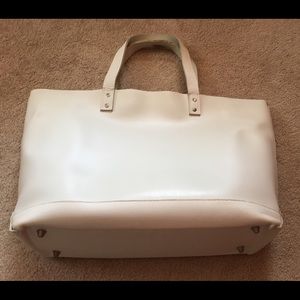 Jack Spade white leather tote